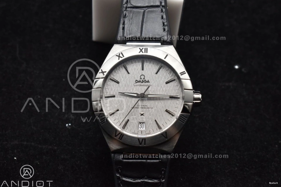 Gray Best Strap Constellation Edition 1:1 Gummy SS VSF Super A8900 on Black Clone Dial 0208